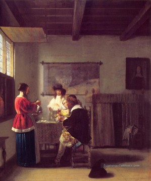 Le genre Visite Pieter de Hooch Peinture à l'huile